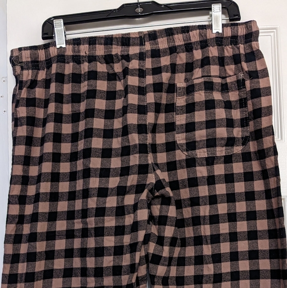 Arie Lounge Pajama Pants,Button Fly,Elastic Tie Waist, Back Pocket,Blk/Orange, L - Picture 5 of 6